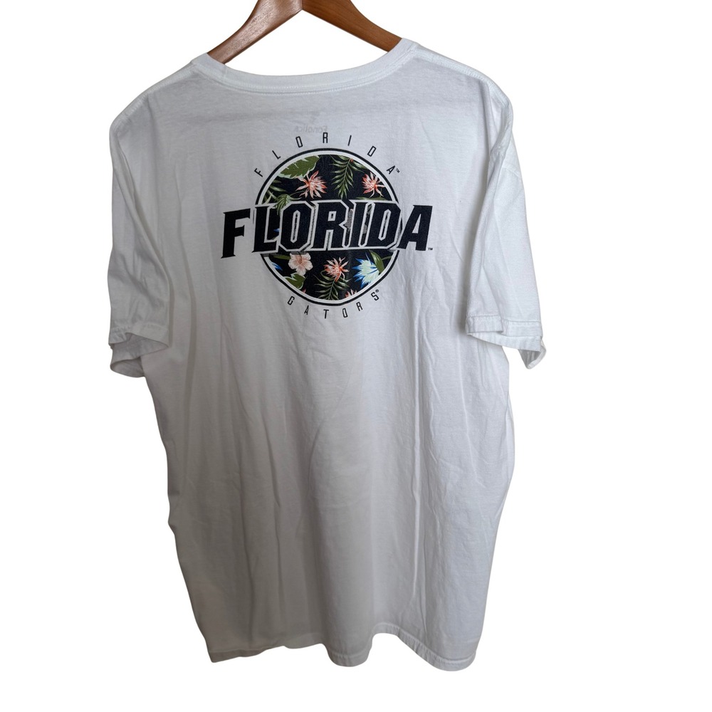 Fanatics Florida Gators NCAA T-Shirt White Tropical Floral Graphic Mens 2XL
